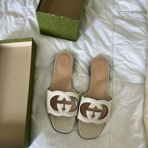 Gucci interlocking g cut out slide sandal